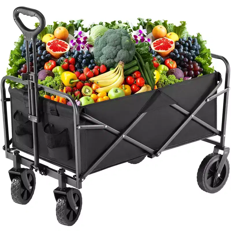 Heavy-Duty All-Terrain Folding Wagon - 330 lb Capacity for Camping/Grocery Shopping