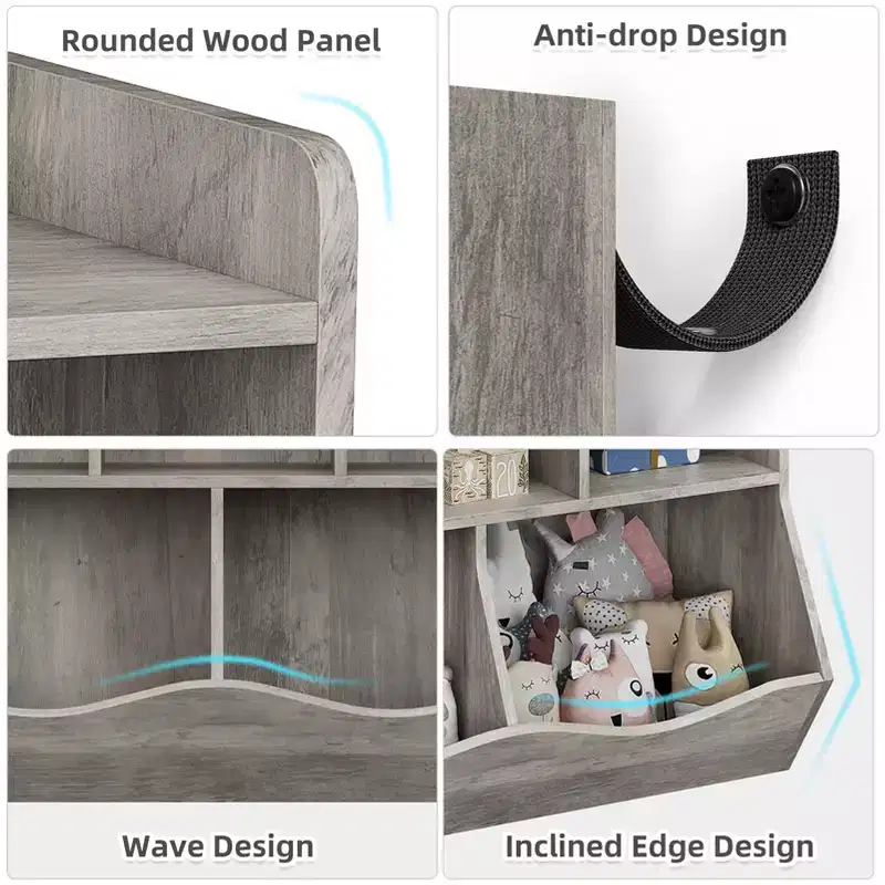 Kids Bookshelf and Bookcase Toy Storage Multi Shelf with Cubby Organizer Cabinet for Boys Girls,for Children Playroom Hallway Kindergarten School