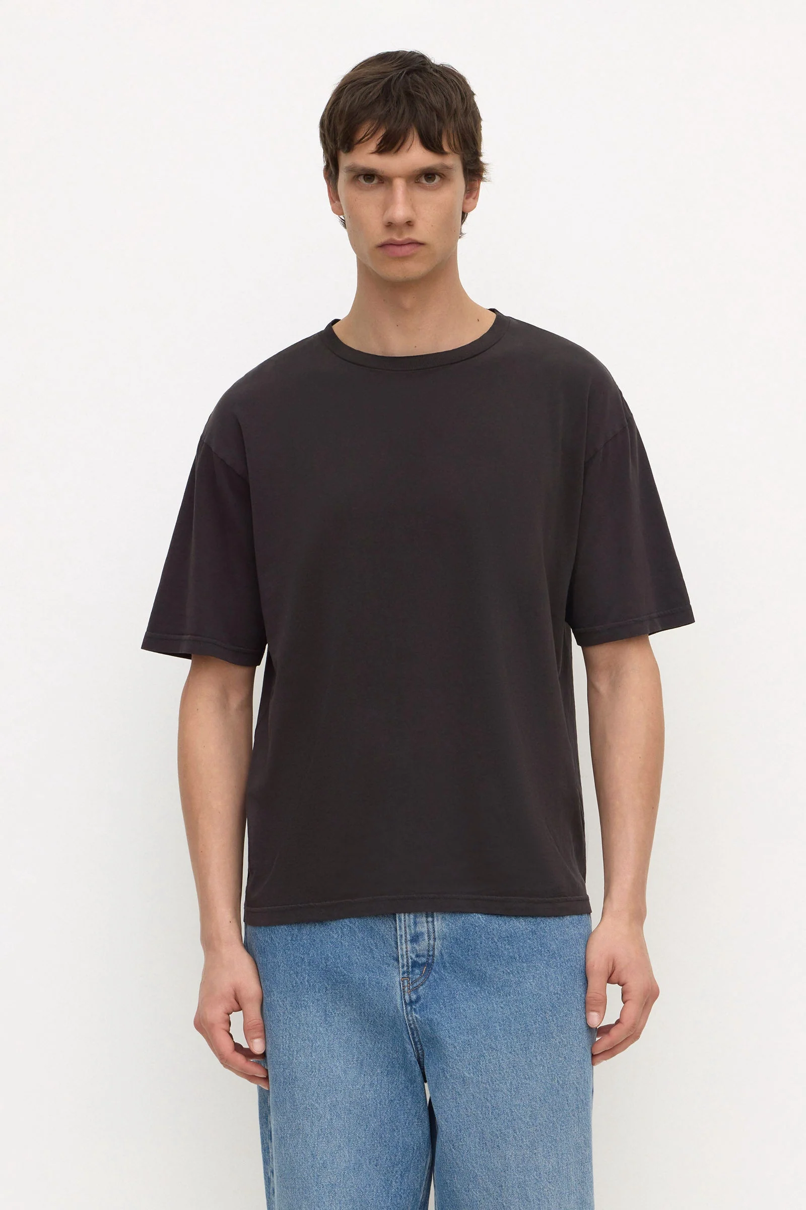 Washed Black Cotton Hemp Tee