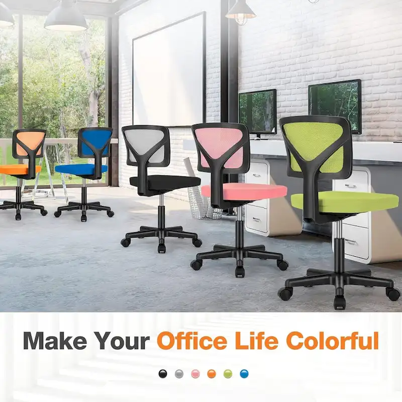 Comfy PU Leather Upholstered Office Chair, Home Desk Chair with Arms & Adjustable Swivel