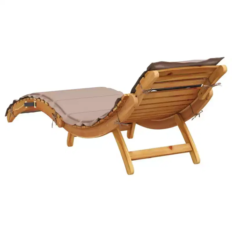 vidaXL Sunlounger Set of 2 Taupe Solid acacia wood Extra Long Foldable