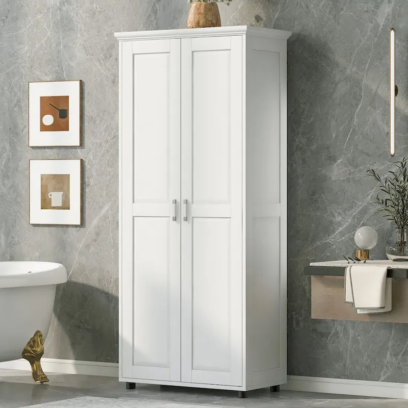 Storage Cabinet with 2 Doors and Adjustable Shelf