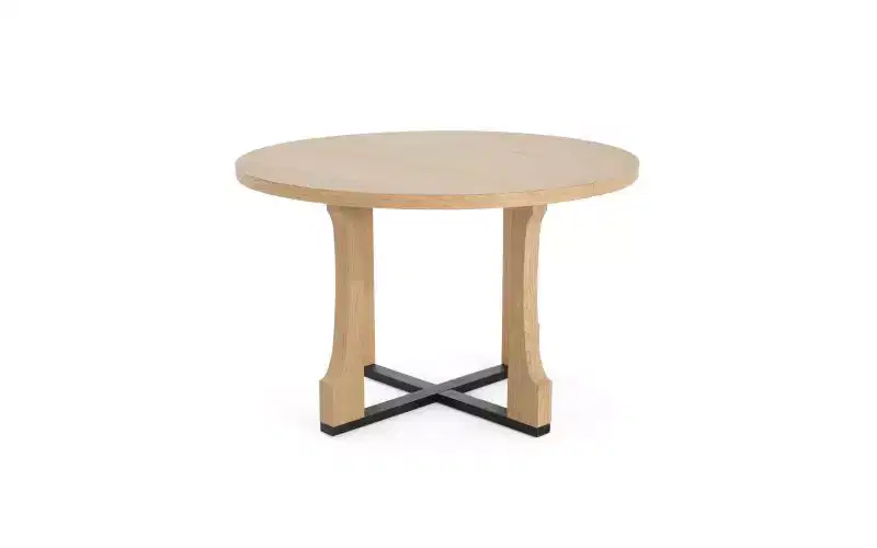 TUYOHW 48 Circle Kitchen Table for 4,Scratch-resistant Dining Table with Trestle Base,Space-saving & Compact Table for Dining Room