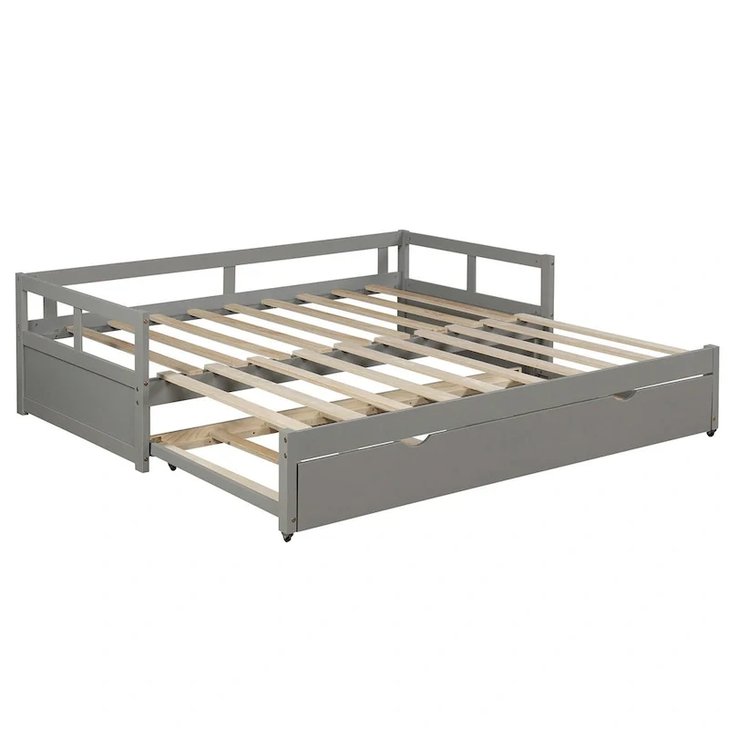 Grey Twin Pine Daybed with Trundle