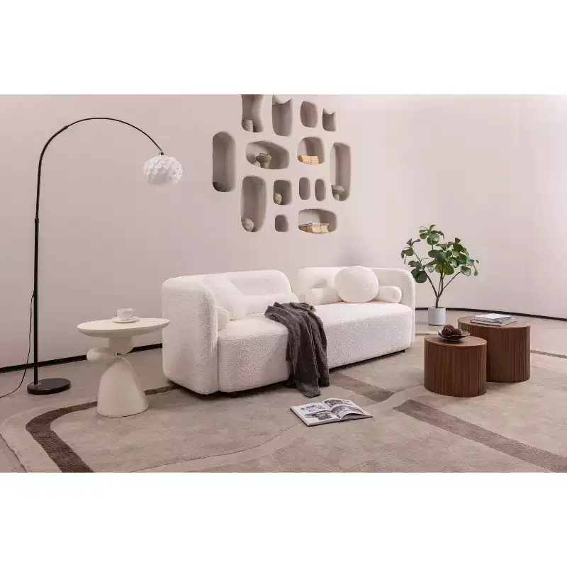 Lucky Stone Fiberglass End Table Minimalist Corner Coffee Decor Living Room Bedroom Guestroom