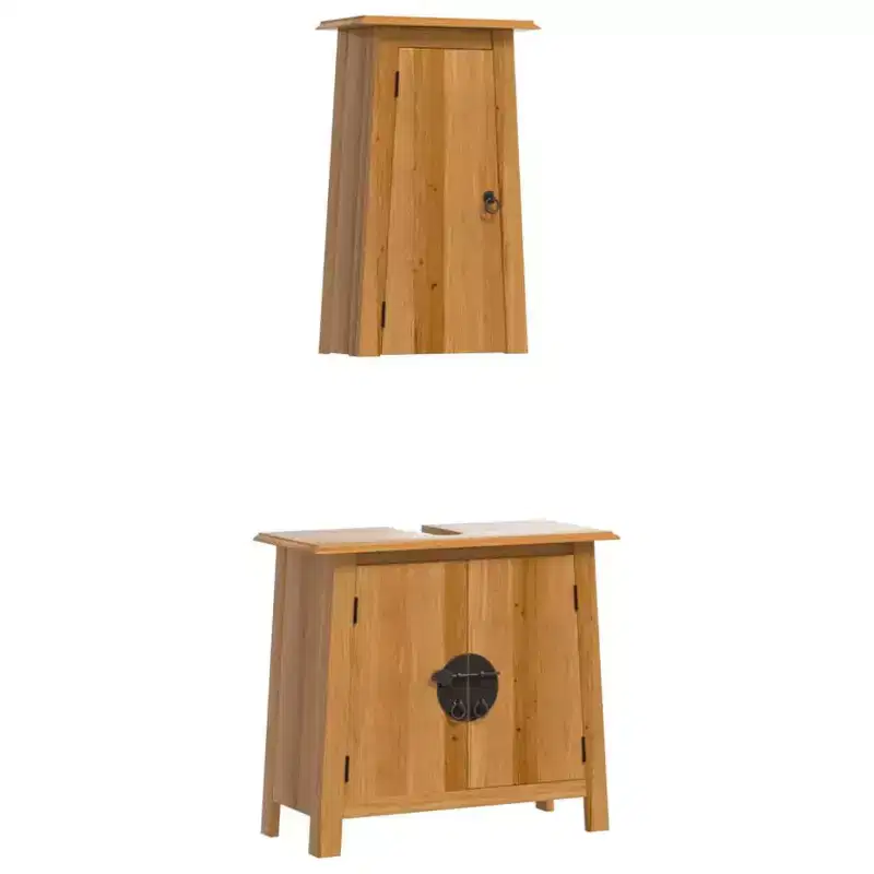 Bathroom Furniture Set Wood Solid Pine Wood Medium