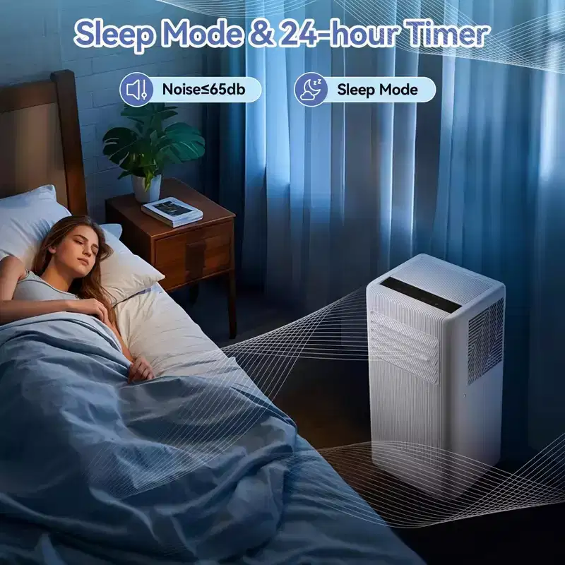 8000 BTU Mobile Air Conditioner,3 In 1 AC Unit with 360 Degree Cast,Cools 420 Sq Ft Fast, Sleep Mode, Built-In Dehumidifier, Fan Mode