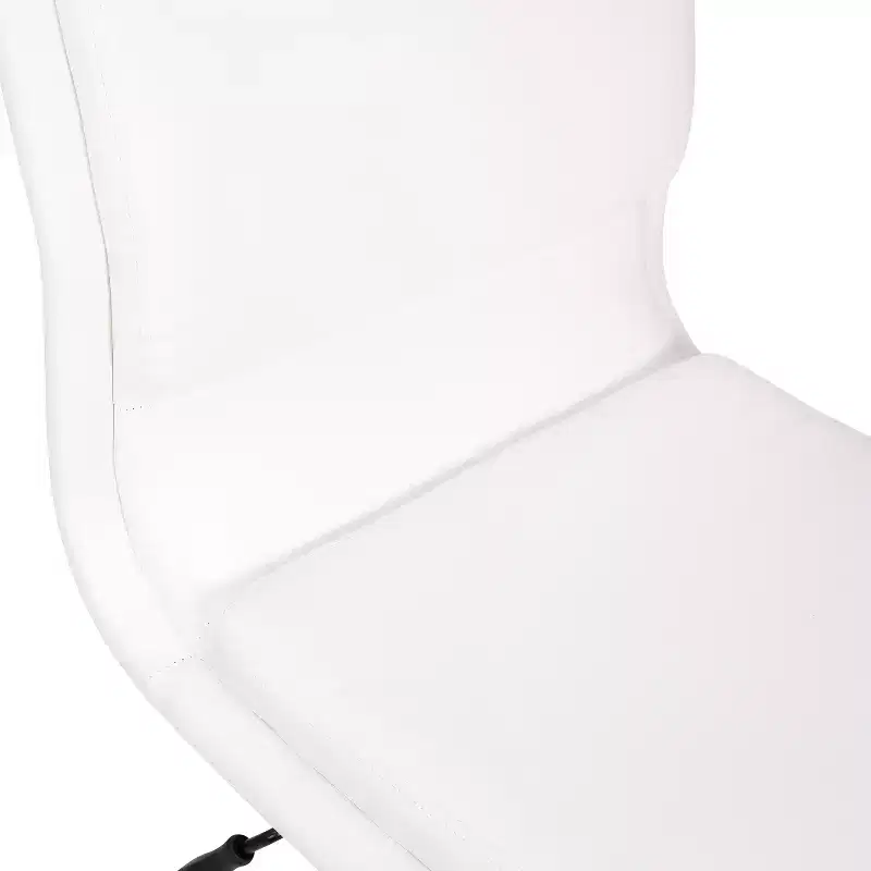 Mid-Back Armless Swivel Task Office Chair Bonded Leather Adjustable Metal Base