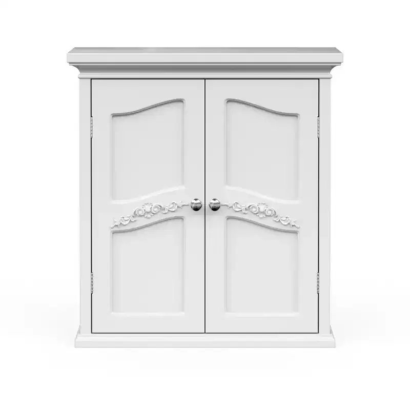 Teamson Home Versailles Removable 2-Door Wall Cabinet with Adjustable Interior Shelves, White