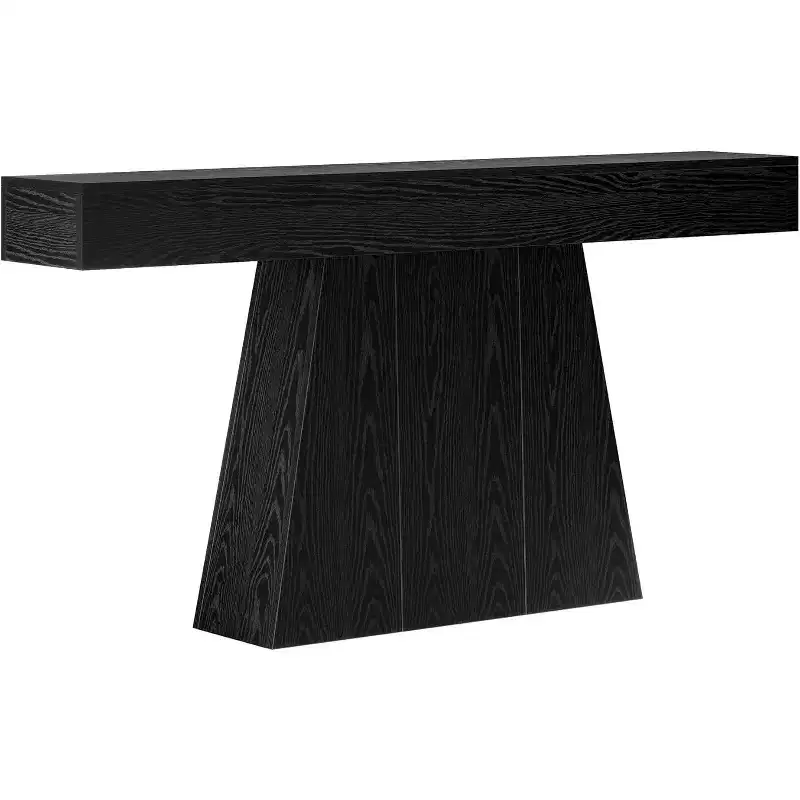 Lantine 63 Console Table, Farmhouse Entryway Table with Trapezoidal Base for Entrance, Hallway, Living Room