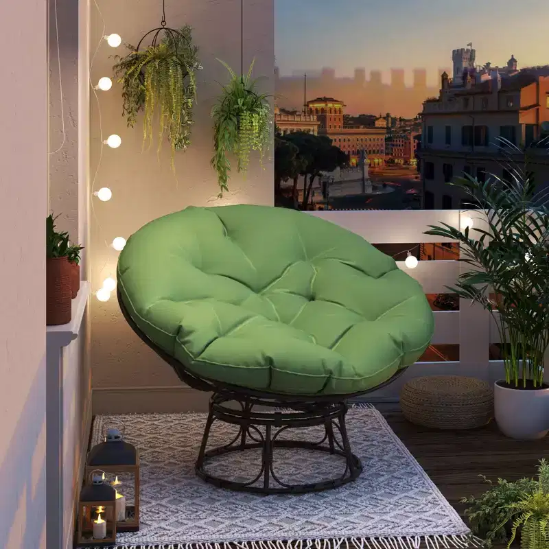 Papasan Patio Chair with Cushions