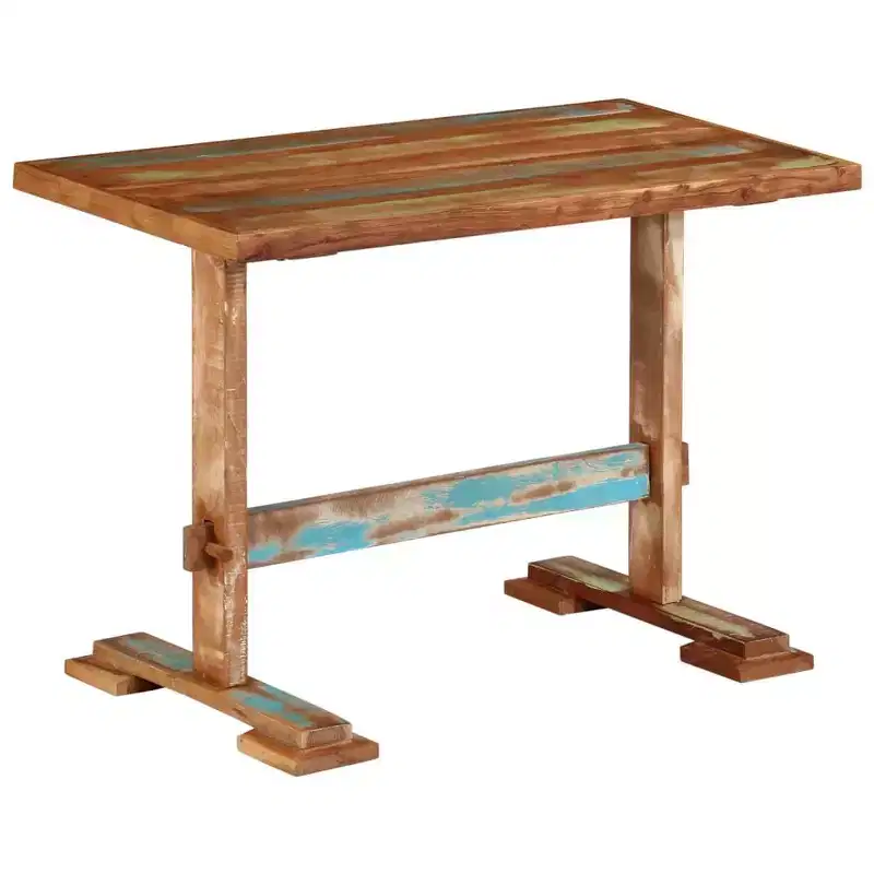 Multicolor Solid Reclaimed Wood Dining Table, Medium