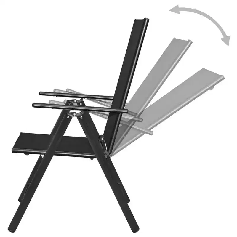vidaXL Garden Chair Set of 6 Aluminum Standard Foldable