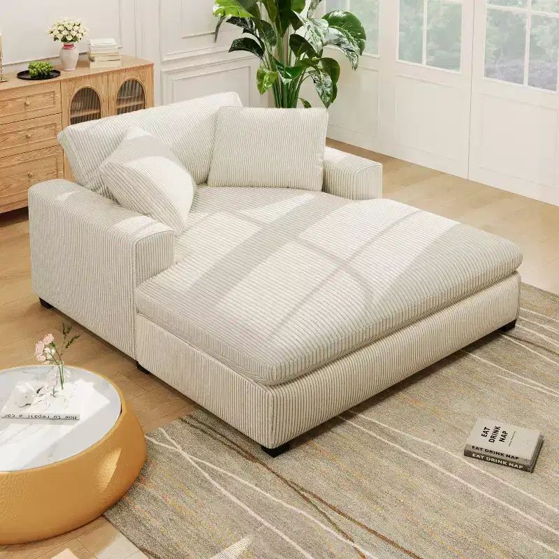Christopher Knight Home Brice Oversized Fabric Sofa Chaise with Pillows