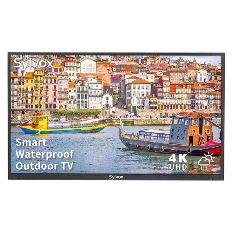 SYLVOX Deck Series Outdoor TV, 55 1000Nit 4K UHD HDR Partial Sun Outdoor Smart TV, IP55 Waterproof, Built-in Dual Speakers Support Bluetooth & WiFi