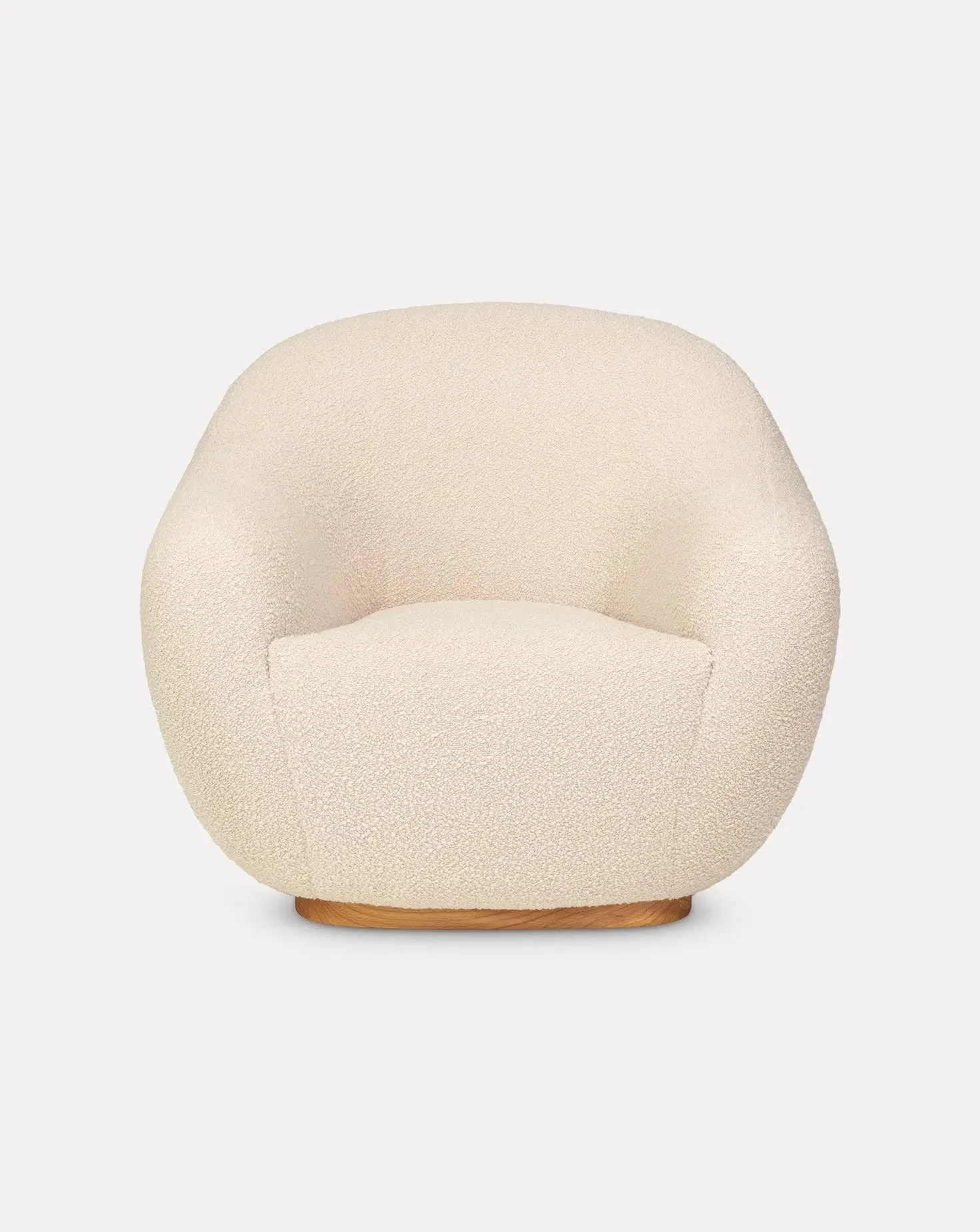 Curved Oak Base Award-Winning Upholstered Armchair