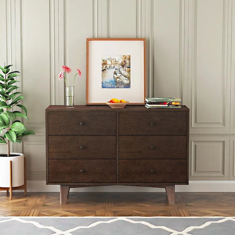 Solid Wood spray-painted drawer dresser bar,buffet tableware cabinet lockers server console table lockers, retro round handle