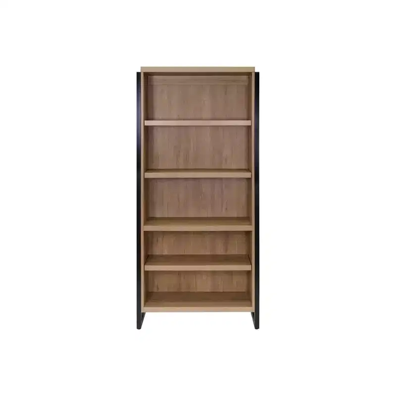 Martin Furniture 78" Mason Modern Open Wood Laminate Bookcase Light Brown : 4-Shelf Storage, No Assembly Required
