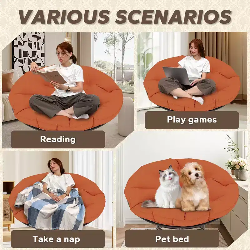 Papasan Patio Chair with Cushions