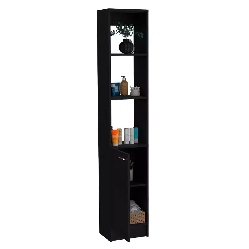 Okak Bathroom Storage Cabinet with 6 Shelves, Slim Storage Cabinet with Adjustable Shelf for Bathroom, Living Room, Kitchen