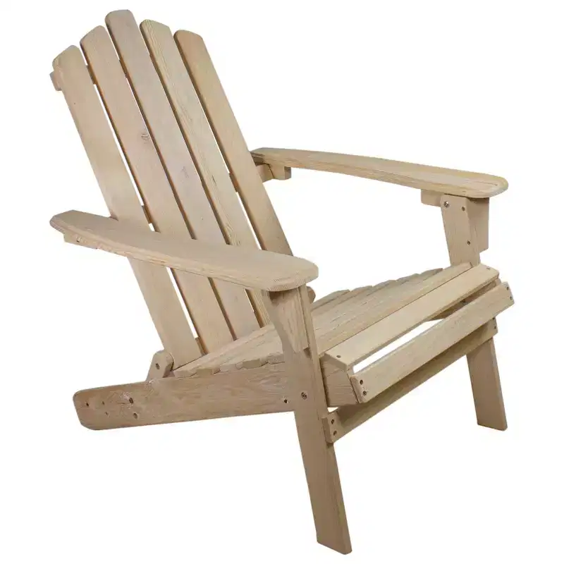 Northlight 36 Natural Brown Classic Folding Wooden Adirondack Chair