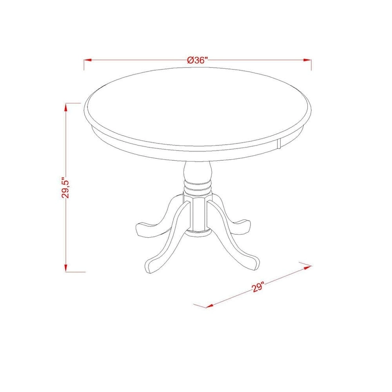 East West Furniture Kitchen Table Set- A Round Dining Room Table and Cream Linen Fabric Parson Chairs, Mahogany (Pieces Options)