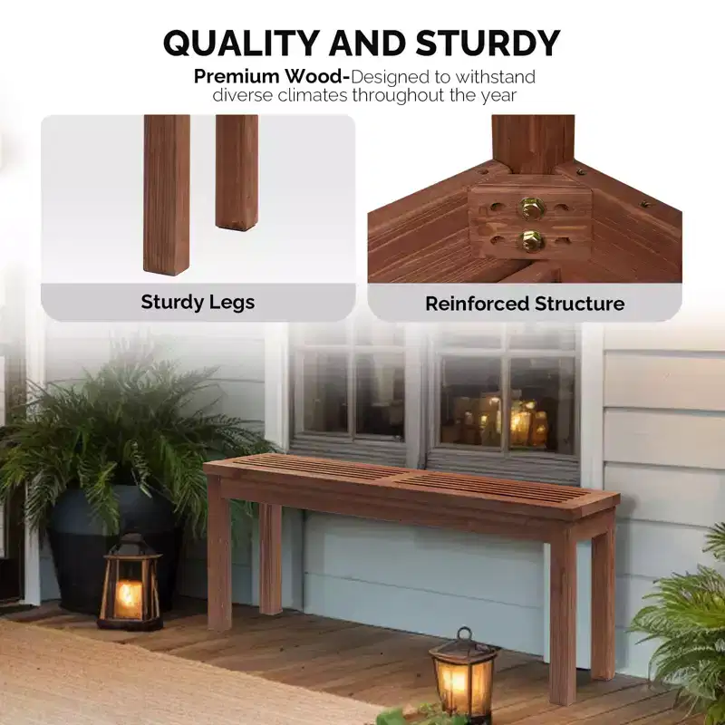 Karl Home | 45-Inch HDPE Backless Patio Bench