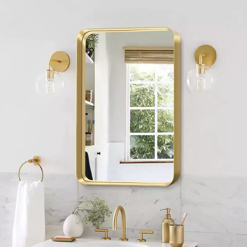 Aluminum Fine Edge Wall Mirror, 34x26 Inch Deep Mirror