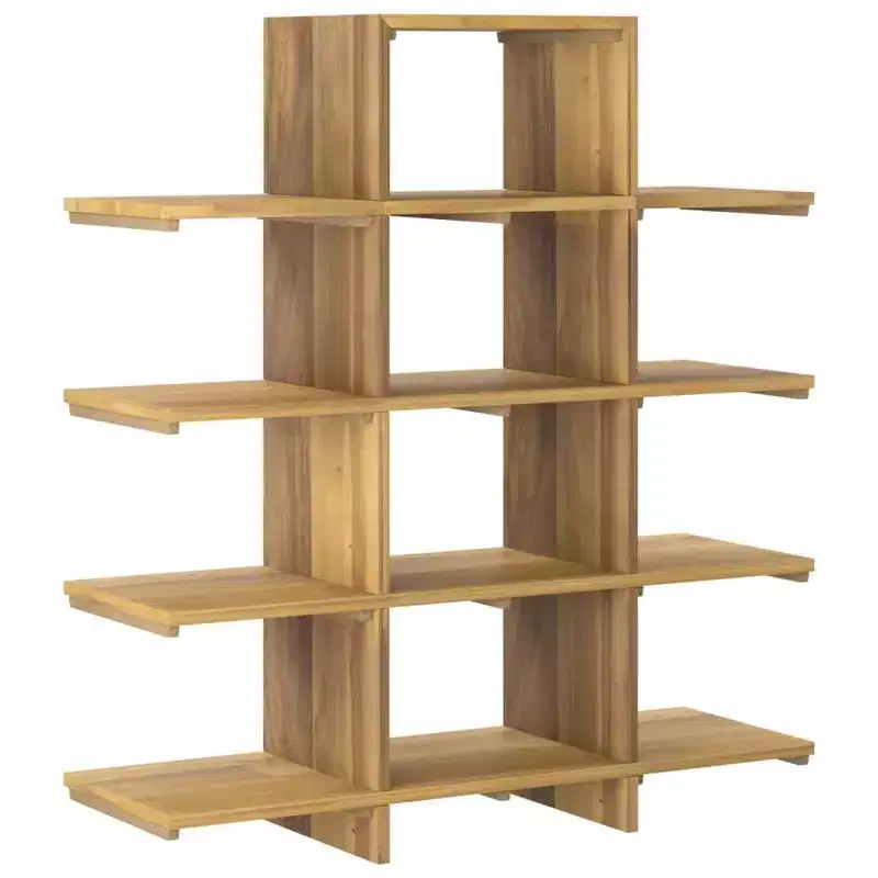 Solid Wood Book Cabinet - Teak Bookshelf with Abundant Storage - Sanded Smooth Finish - Multi-Room Use - Home Decor