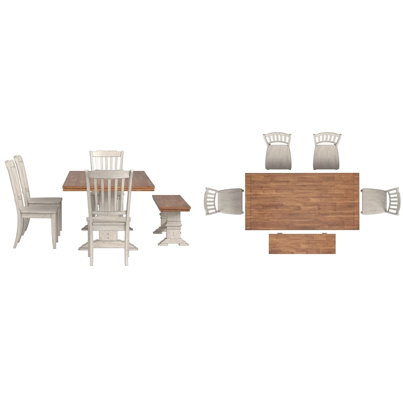 Ronda 78 Rectangular Solid Wood Top Dining Set with Spindle Back Chairs