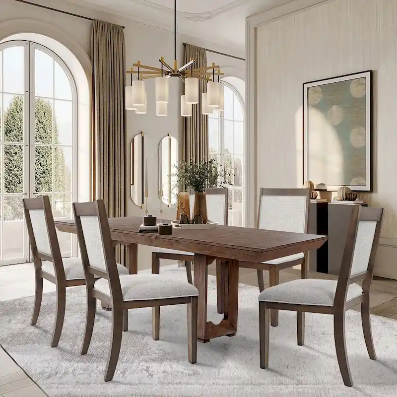 HomePop Open Back Upholstered Wood Frame Dining Chair - Set of 2