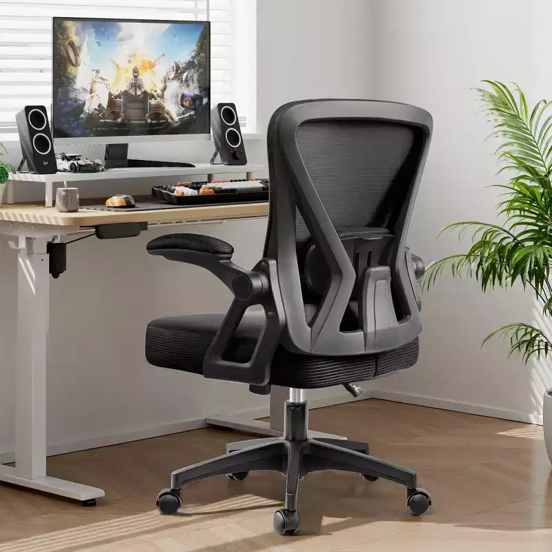 KERDOM Ergonomic Office Chair, Mesh Computer Desk Chair with Adjustable Back Lumbar Support and Armrests, Black