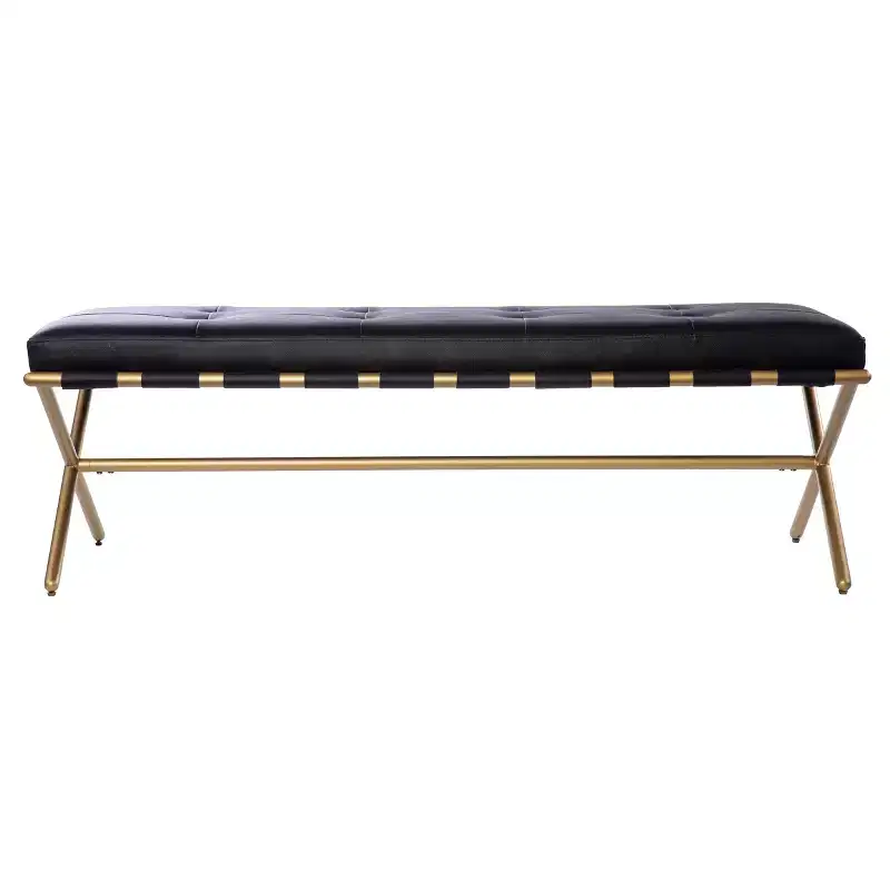 Upholstered Entryway Bench - Black