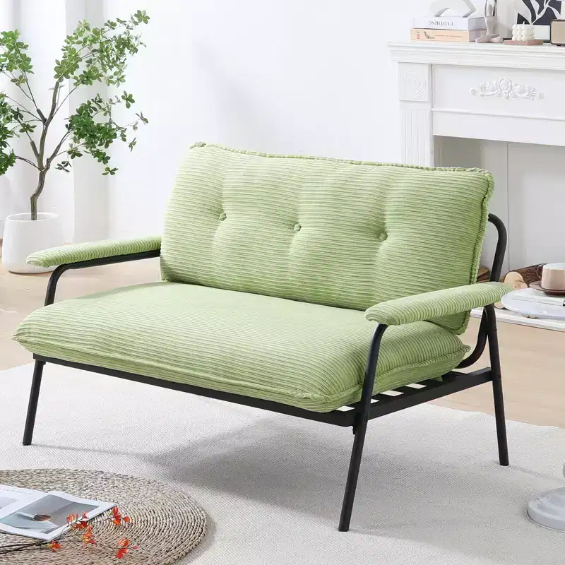 53 Inch Green Compact Sofa for Small Spaces, Living Room & Bedroom