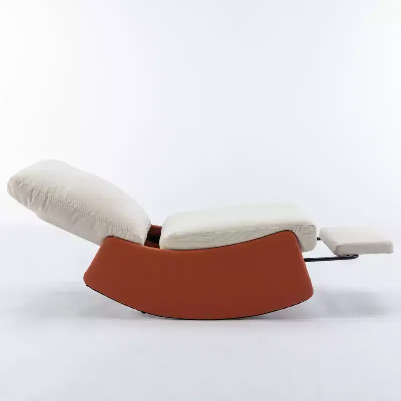 GDFStudio Goldsmith Corduroy Upholstered Rocking Chair Recliner with Footrest
