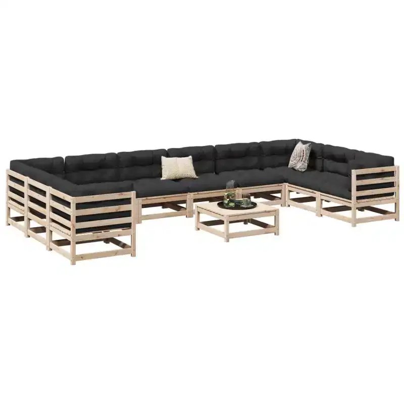 vidaXL Rustic Garden Sofa Set - Modular Outdoor Furniture in Various Colors