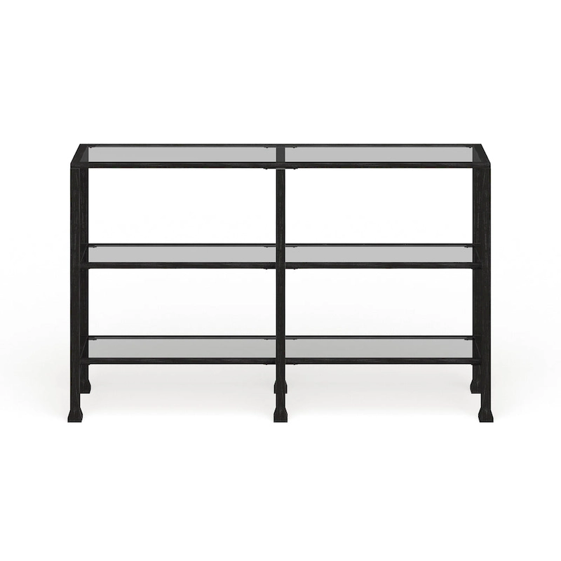 SEI Furniture Esther 3-tier Black Metal and Glass Console Table