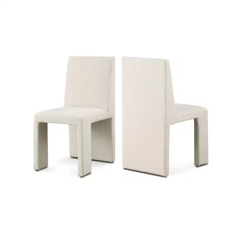 Meridian Furniture Benson Linen Textured Fabric Dining Chair, Set of 2
