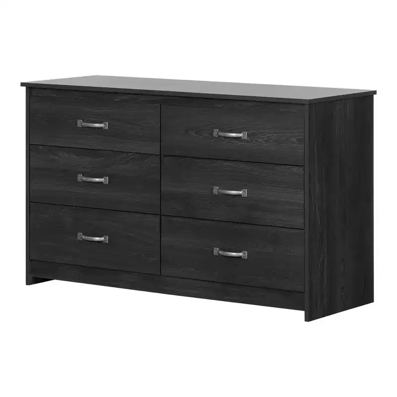 South Shore Tassio Gray Oak 6 Drawer Double Dresser Gray Oak