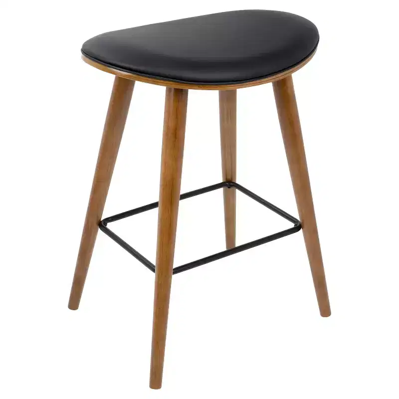 Set of 2 26 Saddle Counter Height Barstools with Faux Leather - LumiSource