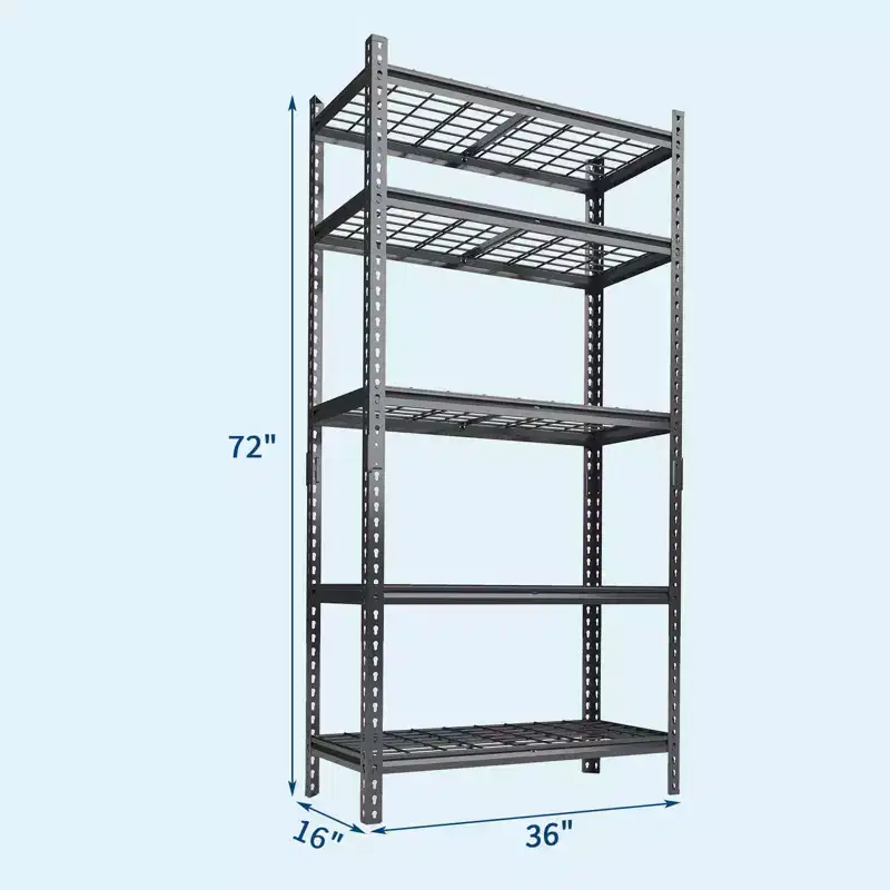 5-Tier Heavy Duty Adjustable Metal Shelving Unit  for Garage, Warehouse, Pantry & Basement Storage