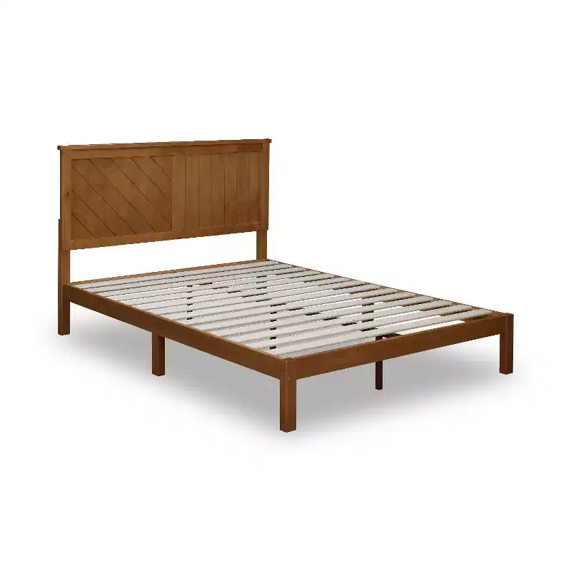 12 Inch Solid Wood Platform Bed Frame with Wooden Slats, Queen