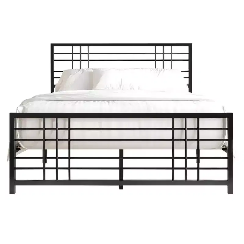 Metal Bed Frame with Headboard and Footboard