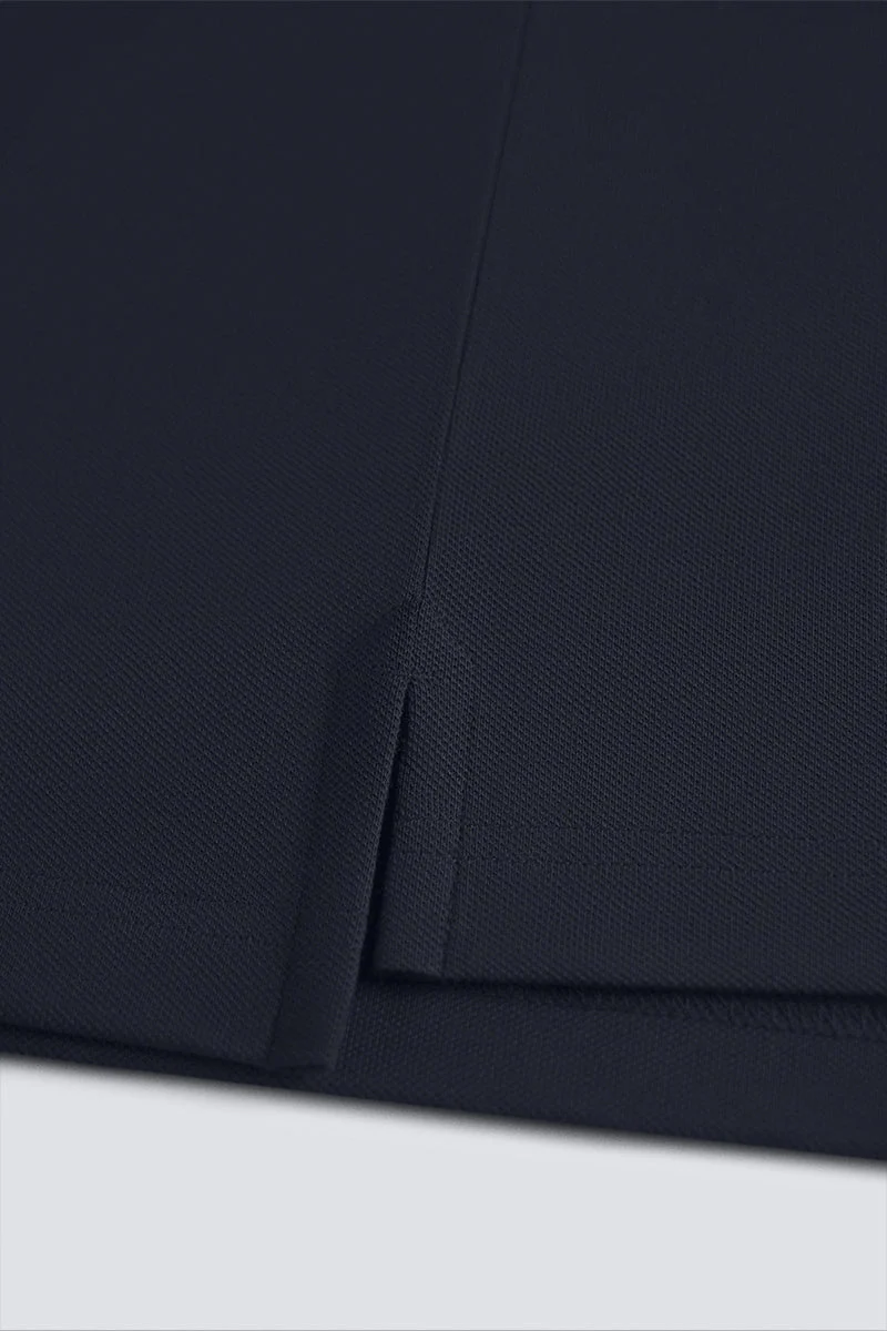 3-Button Pique Polo – Navy