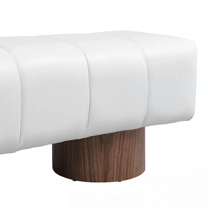 Upholstered Dining Bench,Beige PU