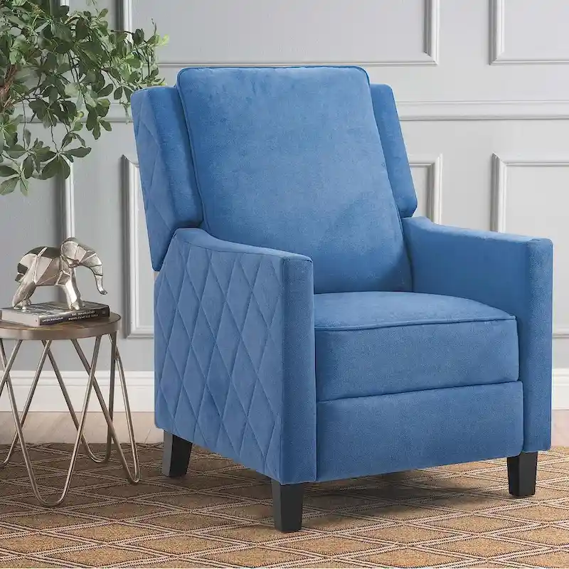 AVAWING Set of 2 Push Back Recliner Chair Linen Wing Back Chair