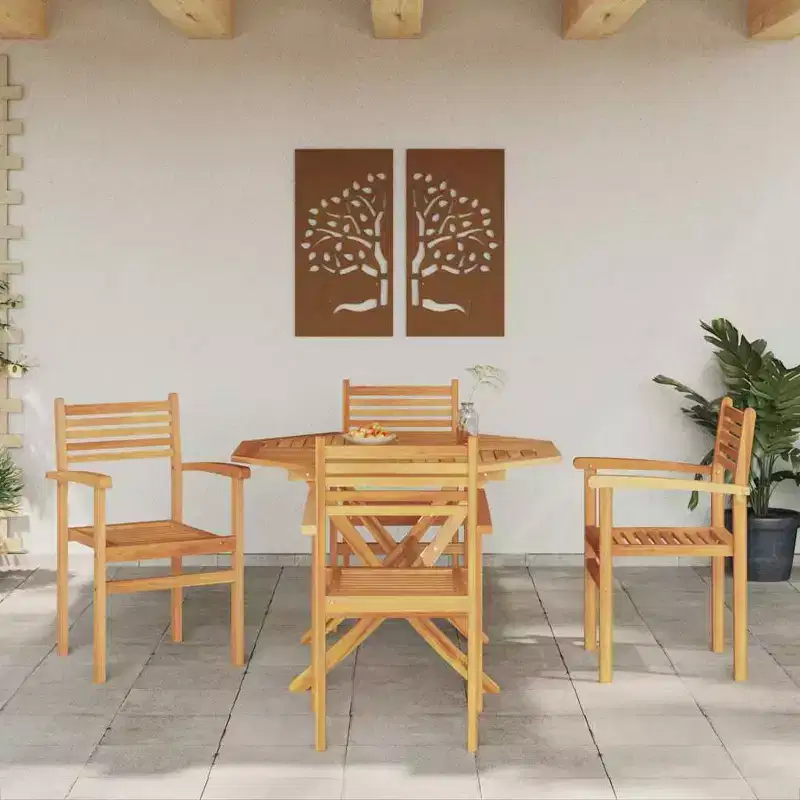 vidaXL Chair 8 pcs 56 x 55 x 90.5 cm Solid Teak Wood