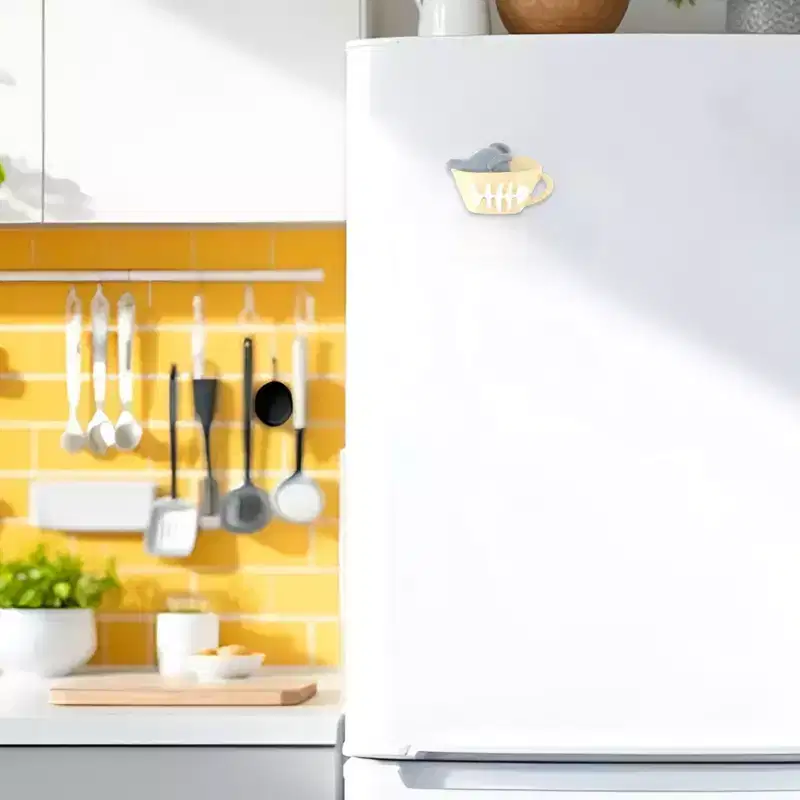 Unique Bargains Decorative Magnets Magnetic Fridge Sticker Irregular Shape Synthetic Resin Light Coffee Blue 1Pc