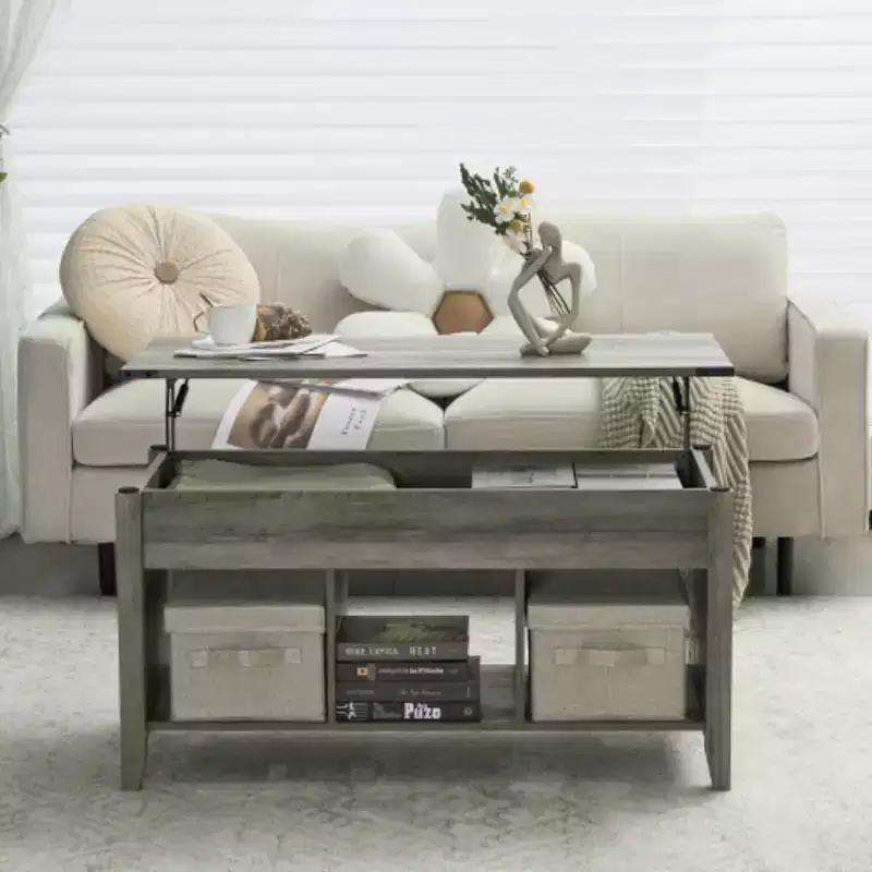 Water-washed Gray Extensible Lift Coffee Table
