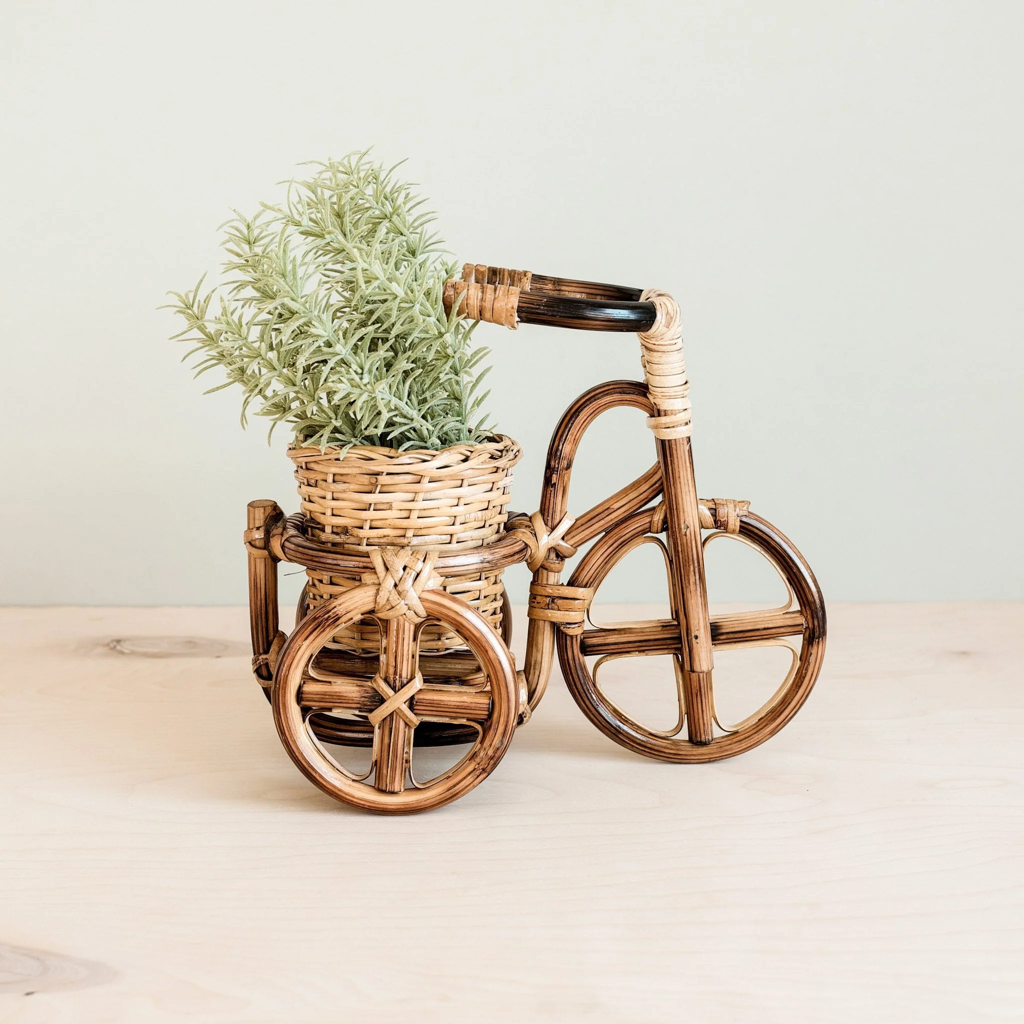 Bicycle Rattan Planter, large - Handmade Planters